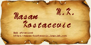 Mašan Kostačević vizit kartica